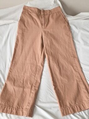 Club Monaco Wide Leg Chino Ankle Pants Tan Size 0